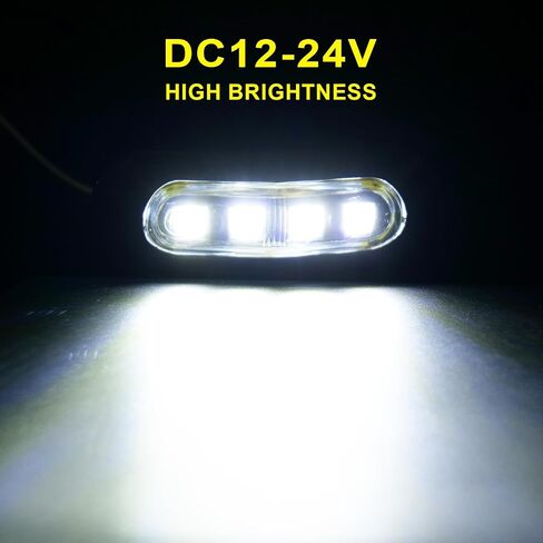 20Pack 3.7 Inch 4 LED Marine Boat Interior Lights, DC12-24V Waterproof Courtesy Lamp Deck Transom Stern Cabin Navigation Lighting for Fishing Pontoon Yacht Kayak Sailboat - White in Saudi Arabia