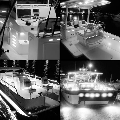 20Pack 3.7 Inch 4 LED Marine Boat Interior Lights, DC12-24V Waterproof Courtesy Lamp Deck Transom Stern Cabin Navigation Lighting for Fishing Pontoon Yacht Kayak Sailboat - White in Saudi Arabia