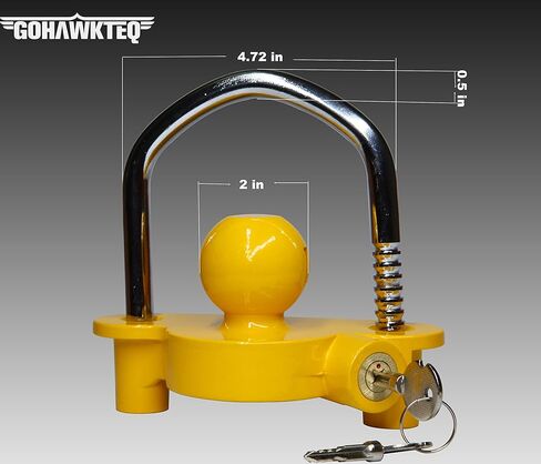 قفل مقرنة عالمي، قفل أمان عالمي لوصلة المقطورة، أمان تخزين قابل للتعديل، فولاذ عالي التحمل يناسب 1-⅞ بوصة، 2 بوصة، و2-5/16 بوصة يستبدل #72783 in Kuwait