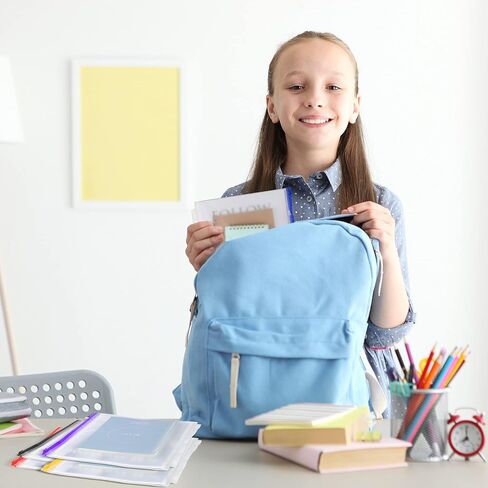 Zonon 30 Pcs Binder Pockets 3 Holes Zipper Binder Pouch Letter Size Zippered Pouches Clear PVC 3 Ring Binder Bag Folders Filing Bags in Saudi Arabia