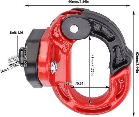 Aramox Motorcycle Front Claw Hanger Luggage Helmet Bag Hook Alloy Steel Aluminum Storage Bag Hook 12kg Load Bearing for Electric Scooter(Red+Black) in Saudi Arabia