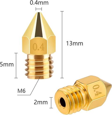 طابعة Creality ثلاثية الأبعاد الرسمية Ender 3 0.4 مم 5 قطع فوهات نحاسية لسلسلة Ender 3/Ender 3 V2/Ender 3 Pro/Ender 3 Max/Ender 5 وسلسلة CR 10 in Saudi Arabia