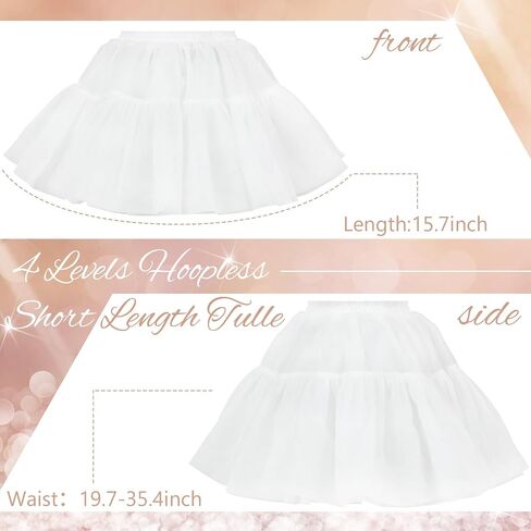 Tulle Petticoat Wedding Skirt for Women Girl White Petticoat Crinoline Hoopless Underskirt Bridal Dress in Saudi Arabia