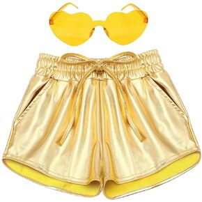 شورتات فتيات معدنية سراويل ساخنة لامعة للرقص الجمباز القصيرة اللامعة مع النظارات الشمسية in Kuwait