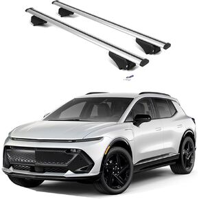 قضبان رف سقف Erkul لشيفروليه تشيفي الاعتدال EV 2024-2025 | أشرطة الألومنيوم مع قفل مكافحة السرقة للسطح | متوافق مع قضبان التدفق - الفضة in Kuwait