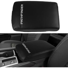 LEXLEY Center Console Pad Armrest Box Cover Waterproof Anti-Scratch Leather Protector Covers for Nissan 2022 2023 2024 2025 Pathfinder-Black Stitches in Saudi Arabia