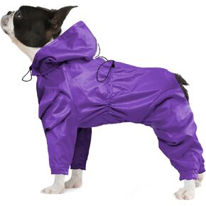 BRKURLEG Dog Raincoat, 4 Legs Dog Rain Jacket, Pet Waterproof Rainproof Jacket with Leash Hole Reflective Pet Poncho for Medium Dogs Large Dog Boy Girl, Lightweight Waterproof Jacket, Pink L in Kuwait