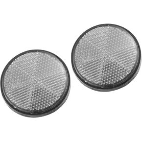 2 Pcs 56mm White Plastic Universal Round Reflective Warning Reflector with Adhesive Tape for Motorcycle Bike Replacement in Saudi Arabia