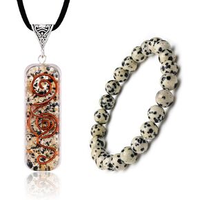 قلادة البايرايت ومجموعة سوار الكوارتز الدخان. سوار orgonite crystal قلادة وحجر. هدية المجوهرات الروحية لليوغا والتأمل والشفاء و reiki in Kuwait