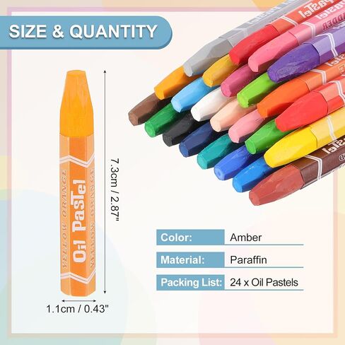 PATIKIL Black Oil Pastels, 24Pcs Soft Oil Crayons Vibrant and Creamy Pastels Stick Art Supplies for Art Painting Drawing Blending Graffiti for Artists Beginners in Saudi Arabia
