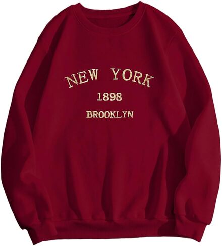 Hilinker Women's Loose Casual Long Sleeve Pullover Tops Graphic Crewneck Sweatshirts in Saudi Arabia