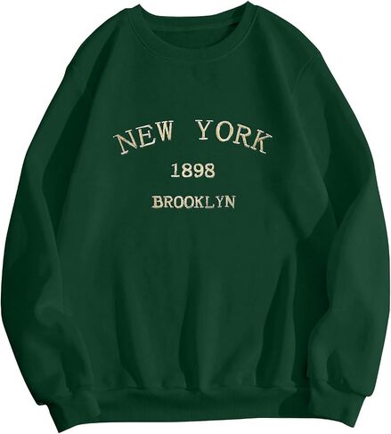 Hilinker Women's Loose Casual Long Sleeve Pullover Tops Graphic Crewneck Sweatshirts in Saudi Arabia