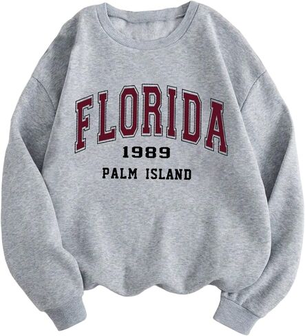 Hilinker Women's Loose Casual Long Sleeve Pullover Tops Graphic Crewneck Sweatshirts in Saudi Arabia