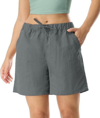 icyzone Women's Athletic Lounge Shorts, Running Hiking Casual Shorts with Pockets 6" Quick Dry Summer Outdoor in Saudi Arabia