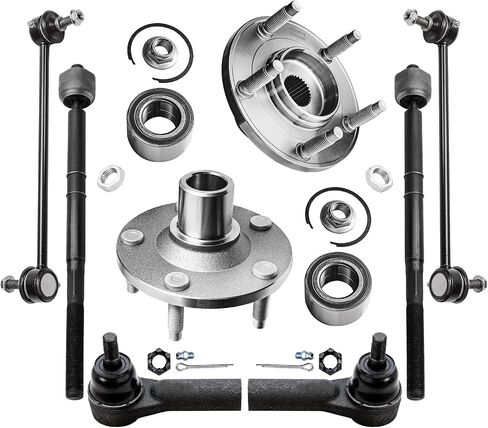 Detroit Axle - 8pc Front Wheel Bearing Hubs Kit for 2005-2009 Ford Escape Mazda Tribute Mercury Mariner 2 Wheel Bearing Hubs Assembly 4 Inner & Outer Tie Rods 2 Sway Bars 2006 2007 2008 Replacement in Saudi Arabia