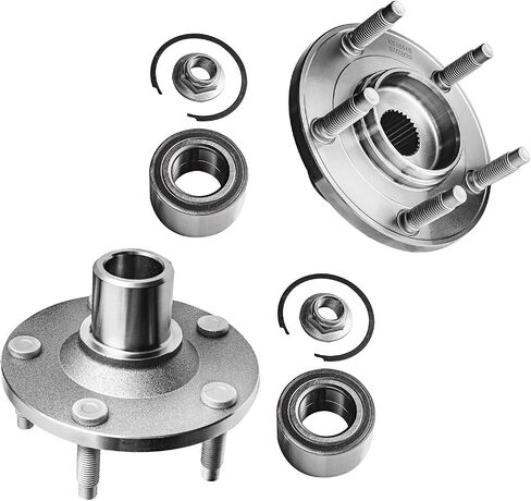 Detroit Axle - 8pc Front Wheel Bearing Hubs Kit for 2005-2009 Ford Escape Mazda Tribute Mercury Mariner 2 Wheel Bearing Hubs Assembly 4 Inner & Outer Tie Rods 2 Sway Bars 2006 2007 2008 Replacement in Saudi Arabia