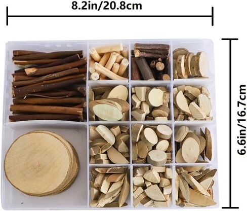 ChooseInOne Log Handmade DIY Wood Craft Kits for Kids Wooden Unfinished Toys Paint Art Garden Playset Bulk Sticks Loose Parts Materials 250g(Medium), YMDIY-KIT250-MED in Saudi Arabia