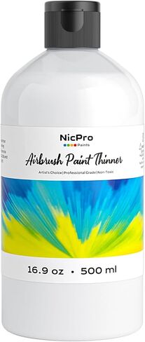 Nicpro Airbrush Thinner, 8.45 oz Water-Based Airbrush Medium, Acrylic Air Brush Paints to Improve Color Flow, for Model, Wood, Canvas, Metal, Plastic, Leather, for Beginners & Artists in Saudi Arabia