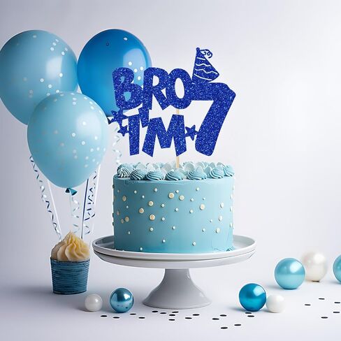Bro I'm 12 Cake Topper, Happy 12th Birthday Cake Topper, Official 12 Pre-Teen Cake Topper, Happy 12th Birthday Party Decorations, Cheers to 12 Years Old Blue Glitter in Saudi Arabia