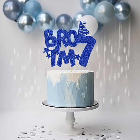 Bro I'm 12 Cake Topper, Happy 12th Birthday Cake Topper, Official 12 Pre-Teen Cake Topper, Happy 12th Birthday Party Decorations, Cheers to 12 Years Old Blue Glitter in Saudi Arabia