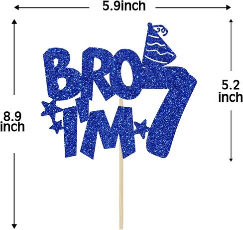 Bro I'm 12 Cake Topper, Happy 12th Birthday Cake Topper, Official 12 Pre-Teen Cake Topper, Happy 12th Birthday Party Decorations, Cheers to 12 Years Old Blue Glitter in Saudi Arabia