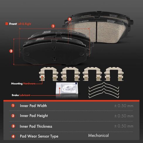 A-Premium Front Ceramic Disc Brake Pads Set Compatible with Hyundai Sonata 2015-2019, Kona Electric 2019-2022 & Kia Optima 2016-2020, Niro EV 2019-2022, 1.6L 2.0L 2.4L BATTERY EV (EV/BEV), 4 Pcs in Saudi Arabia