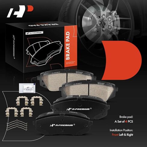 A-Premium Front Ceramic Disc Brake Pads Set Compatible with Hyundai Sonata 2015-2019, Kona Electric 2019-2022 & Kia Optima 2016-2020, Niro EV 2019-2022, 1.6L 2.0L 2.4L BATTERY EV (EV/BEV), 4 Pcs in Saudi Arabia