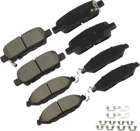 cciyu D1649 & D1415 Front & Rear Ceramic Disc Brake Pads Kit For INFINITI JX35 2013,For INFINITI QX60 2014-2019,For Nissan Murano 2015-2019,For Nissan Pathfinder 2013-2019 in Kuwait