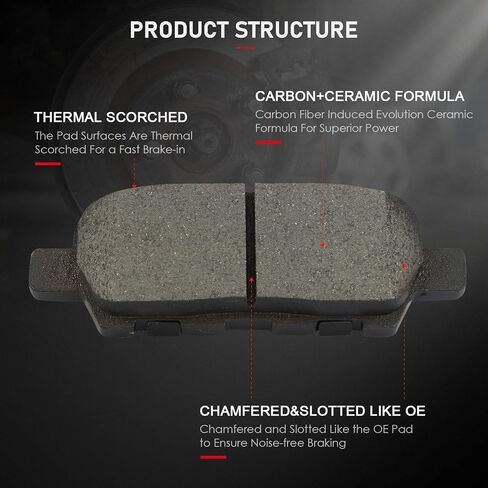 cciyu D1649 & D1415 Front & Rear Ceramic Disc Brake Pads Kit For INFINITI JX35 2013,For INFINITI QX60 2014-2019,For Nissan Murano 2015-2019,For Nissan Pathfinder 2013-2019 in Kuwait