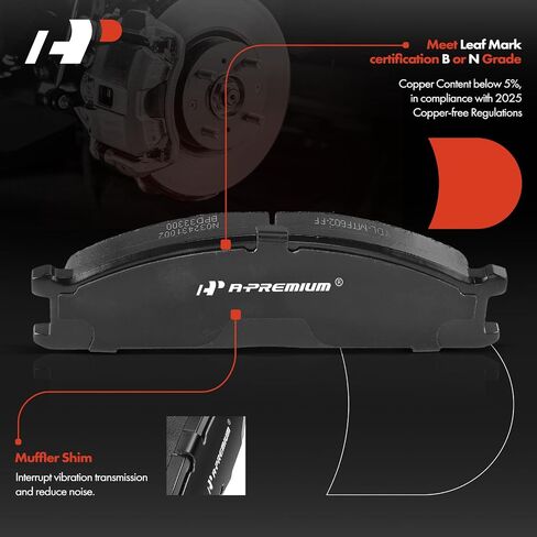 A-Premium Front Ceramic Disc Brake Pads Set Compatible with Nissan and Subaru models - Frontier 1998-2004, Pathfinder 1987-1995, D21 1986-1994, Pickup 1995-1997, Van 1987-1988, SVX 1992-1997, 4 Pcs in Saudi Arabia