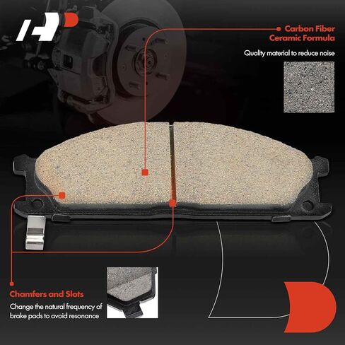 A-Premium Front Ceramic Disc Brake Pads Set Compatible with Nissan and Subaru models - Frontier 1998-2004, Pathfinder 1987-1995, D21 1986-1994, Pickup 1995-1997, Van 1987-1988, SVX 1992-1997, 4 Pcs in Saudi Arabia