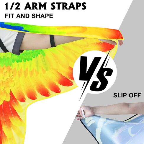 iROLEWIN Double-Sided Parrot-Bird-Wings-Costume for Kids 3D Bird Mask as Toddler Dress-up Rio Halloween Birthday Gifts Toys in Saudi Arabia