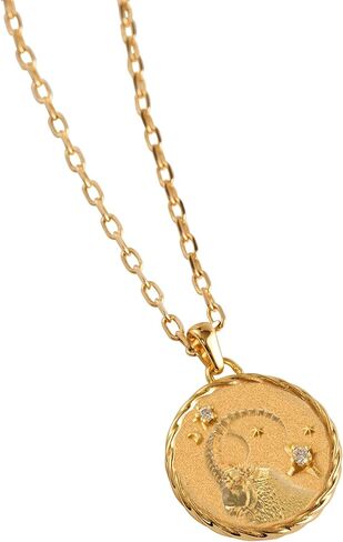 PASCAL 18K Gold Zodiac Necklace – Lab-Grown Diamond Astrology Pendant with Adjustable Chain, 12 Horoscope Signs Jewelry Gift for Women in Saudi Arabia