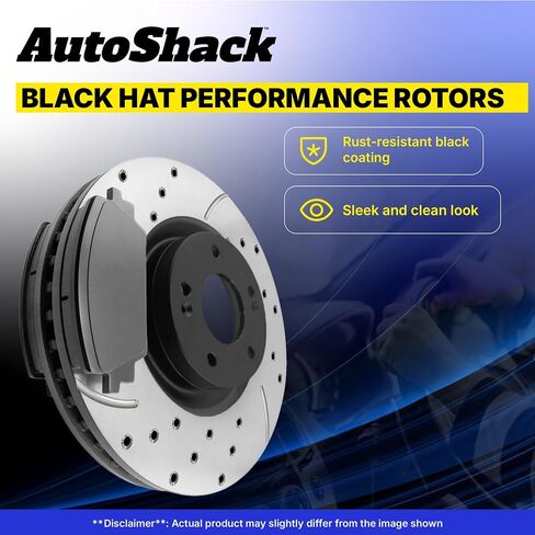 استبدال مجموعة فرامل Autoshack للفرامل لعام 2007-2011 Toyota Camry 2008-2011 Avalon 2007-2010 Lexus ES350 FWD الأمامي الخلفي المحفور والقطن المغطى بالقرص الإلكترونية وسادات السيراميك SCD1212PR41435 in Saudi Arabia