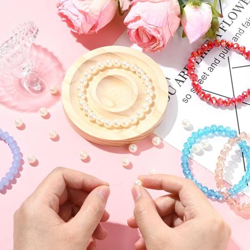 DanLingJewelry 5Pcs Flower Shape Bead Board Wooden Bracelet Design Board Beading Jewelry Organizer Tray Mats for Bracelets Jewelry Making in Saudi Arabia
