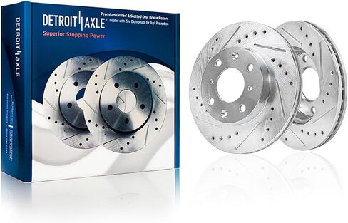 Detroit Axle-مجموعة الفرامل الأمامية لـ 90-00 Honda Civic ، 90-91 CRX ، محفورة ومزودة بالقرص الفرامل دوارات الفرامل السيراميك 1990 1991 1992 1993 1994 1995 1996 1997 1998 1999 2000 استبدال in Kuwait