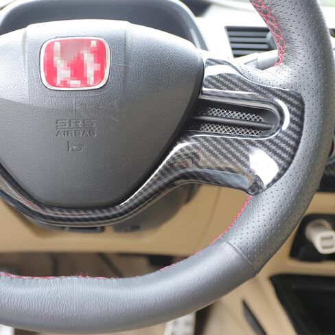 Red Black Carbon Fiber Pattern Wheel Trim Cover Cover Insorial Decoration Accessories Fit to Fit for Honda Civic 2006 2007 2008 2010 2011 (Black A) in Kuwait