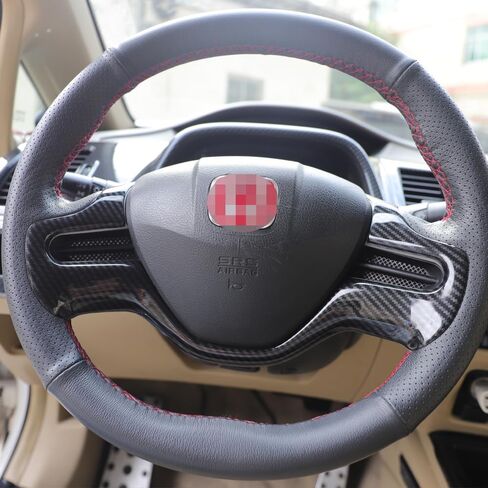 Red Black Carbon Fiber Pattern Wheel Trim Cover Cover Insorial Decoration Accessories Fit to Fit for Honda Civic 2006 2007 2008 2010 2011 (Black A) in Kuwait