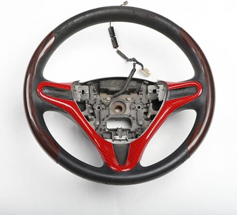 Red Black Carbon Fiber Pattern Wheel Trim Cover Cover Insorial Decoration Accessories Fit to Fit for Honda Civic 2006 2007 2008 2010 2011 (Black A) in Kuwait