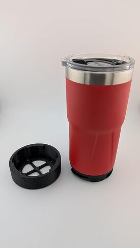 Tumbler Cup Mount, Black Base Holder with Carabiner, Compatible with Milwaukee Packout Travel Mug. Hiking, Work or Travel (2) in Saudi Arabia