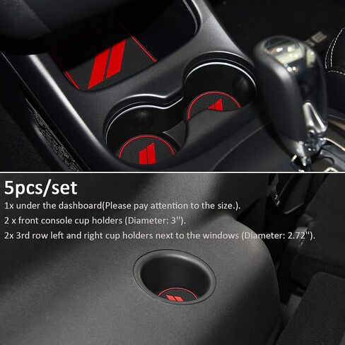 Auovo Anti dust Mats for Journey Accessories 2021 2020 2019 2018 2011-2020 Custom Fit Center Console and Cup Holder Liners Mats(Red) in Saudi Arabia