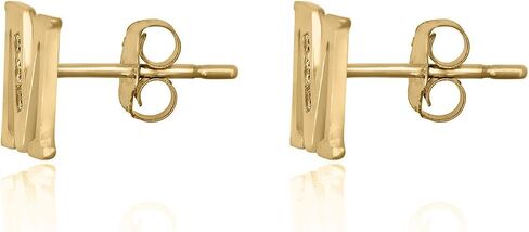 AVORA 10K Yellow Gold Simulated Diamond CZ Initials Stud Earrings in Saudi Arabia