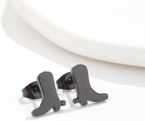Minimalist Western Cowgirl Boots Stud Earrings for Women Teen Girls Stainless Steel Cowboy Boot Fancy Dress Custome Studs Earring Fashion Jewelry Gifts in Saudi Arabia