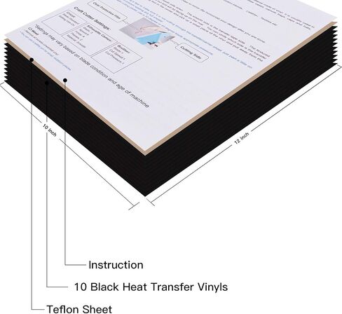 JANDJPACKAGING Heat Transfer Vinyl - 25Pcs HTV Vinyl with Vibrant Colors, Easy to Cut & Weed & Transfer Iron on Vinyl for T-Shirts, 12 x 10in HTV for Heat Press Machine in Saudi Arabia