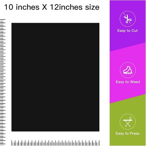 JANDJPACKAGING Heat Transfer Vinyl - 25Pcs HTV Vinyl with Vibrant Colors, Easy to Cut & Weed & Transfer Iron on Vinyl for T-Shirts, 12 x 10in HTV for Heat Press Machine in Saudi Arabia