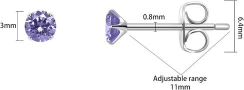 Titanium Earrings for Women Stud Earrings Dainty 5A+ Cubic Zirconia Earrings Studs Hypoallergenic Earrings for Sensitive Ears in Saudi Arabia