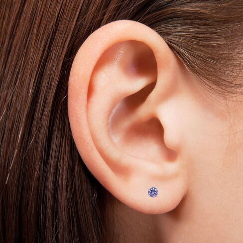 Titanium Earrings for Women Stud Earrings Dainty 5A+ Cubic Zirconia Earrings Studs Hypoallergenic Earrings for Sensitive Ears in Saudi Arabia
