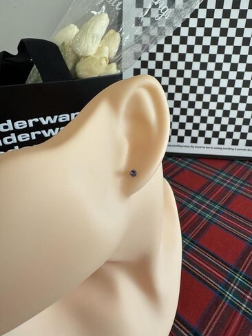 Titanium Earrings for Women Stud Earrings Dainty 5A+ Cubic Zirconia Earrings Studs Hypoallergenic Earrings for Sensitive Ears in Saudi Arabia
