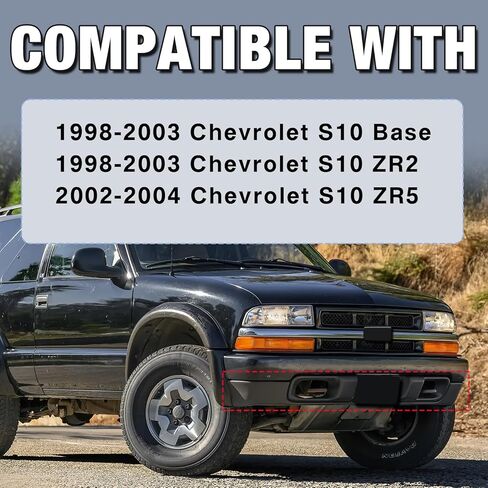 Carpartsdepot الأمامي السد الوفير فالس انحراف الهواء السفلي متوافق مع شيفروليه 1998-2004 S10 و 1998-2005 السترة (ث/س الثقوب مصباح الضباب) in Kuwait