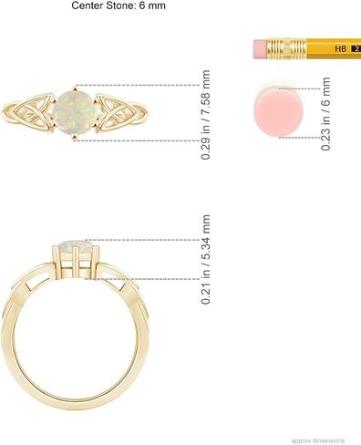 Angara Natural Solitaire Round Opal Celtic Knot Ring in Silver / 14K Solid Gold/Platinum | October Birthstone, Birthday, Engagement, Anniversary, Wedding Jewelry Gift for Women in Saudi Arabia